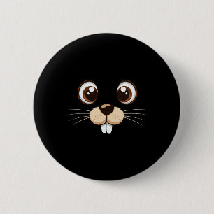 Badge Rond 5 Cm Costume visage de marmotte de fond Enfants Jour de
