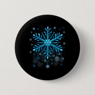Badge Rond 5 Cm Costumes de Noël flocon de neige bleu hiver Xmas h