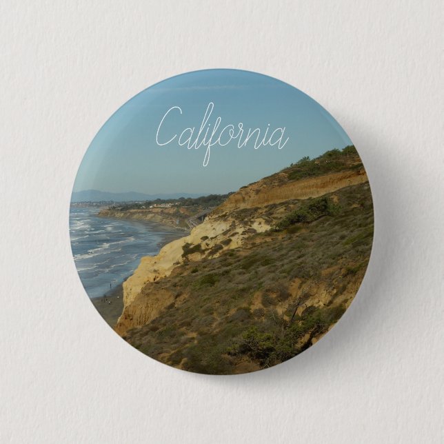 Badge Rond 5 Cm Côte Californie Paysage de voyage Pittoresque (Devant)
