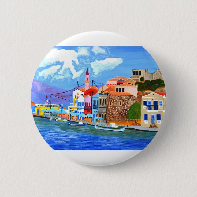Badge Rond 5 Cm Côte grecque (Devant)