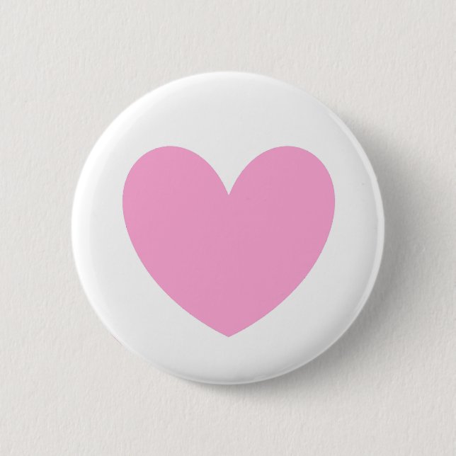 Badge Rond 5 Cm Coton Candy Pink coeurs sur blanc (Devant)