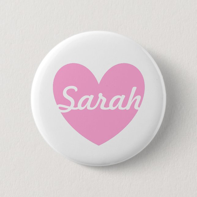 Badge Rond 5 Cm Coton Candy Pink coeurs sur blanc (Devant)