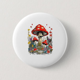 Badge Rond 5 Cm Cottagecore Esthétique Champignon Goblincore Minim