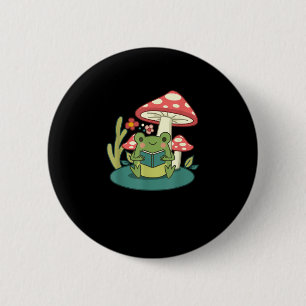 Badge Rond 5 Cm Cottagecore Forêt de Champignons Crapaud Goblincor