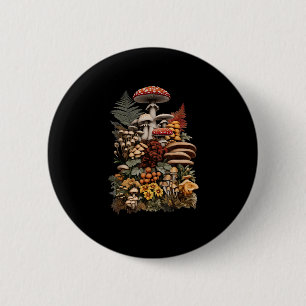 Badge Rond 5 Cm Cottagecore Goblincore Cueillette de champignons