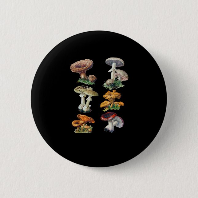 Badge Rond 5 Cm Cottagecore Mushrooms Goblincore Aesthetic Mushroo (Devant)