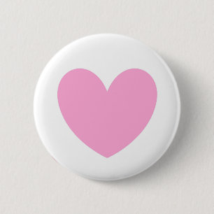 Badge Rond 5 Cm Cotton Candy Pink polka hearts on white