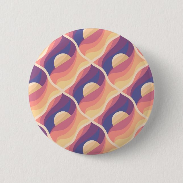 Badge Rond 5 Cm Coucher de soleil bohème (Devant)