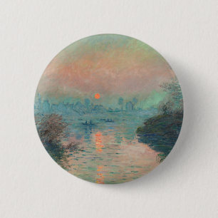 Badge Rond 5 Cm Coucher de soleil de Monet sur la Seine Impression
