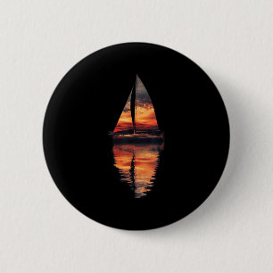 Badge Rond 5 Cm Coucher de soleil en voile Akmu Voilier Mer Double