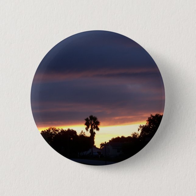 Badge Rond 5 Cm coucher de soleil orageux (Devant)