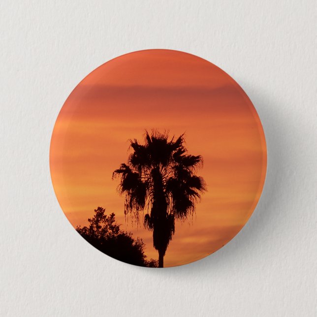 Badge Rond 5 Cm Coucher de soleil Orange Winter FL (Devant)