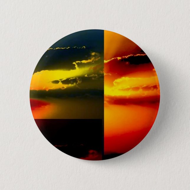 Badge Rond 5 Cm Coucher de soleil Pop Art (Devant)