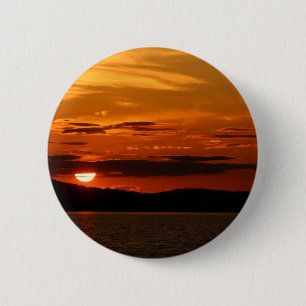 Badge Rond 5 Cm Coucher de soleil rouge