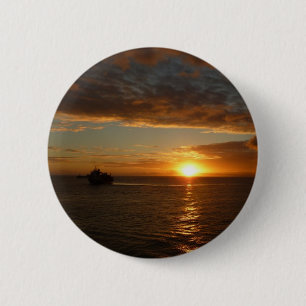 Badge Rond 5 Cm Coucher de soleil sur la mer II
