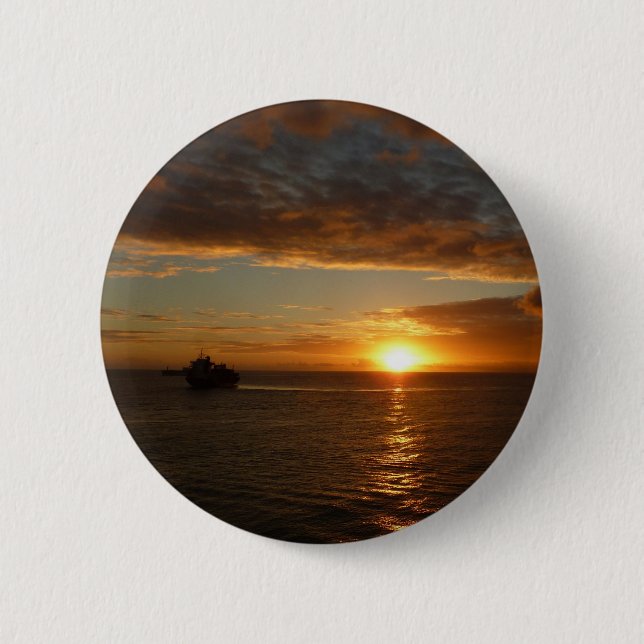 Badge Rond 5 Cm Coucher de soleil sur la mer II (Devant)