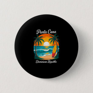 Badge Rond 5 Cm Coucher de soleil sur la plage de Punta Cana en Ré