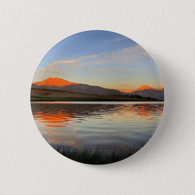 Badge Rond 5 Cm Coucher de soleil sur la Sierra Crest - sentier Jo (Devant)