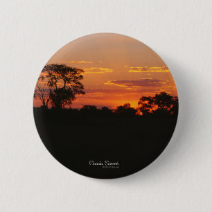 Badge Rond 5 Cm Coucher de soleil sur l'acacia