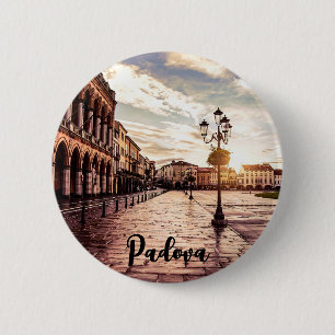 Badge Rond 5 Cm Coucher de soleil sur le carré à Padova en Italie