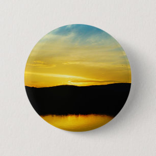 Badge Rond 5 Cm Coucher de soleil sur le lac de Yellow Mt
