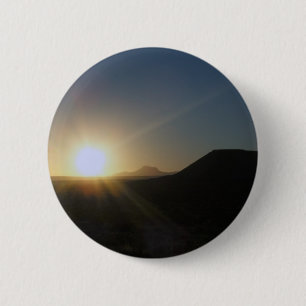 Badge Rond 5 Cm coucher du soleil dans le désert.