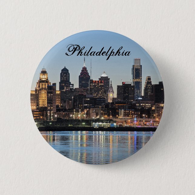 Badge Rond 5 Cm Coucher du soleil de Philly (Devant)