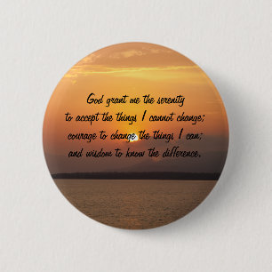 Badge Rond 5 Cm Coucher du soleil de prière de sérénité