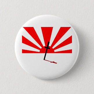 Badge Rond 5 Cm Coucher du soleil samouraï