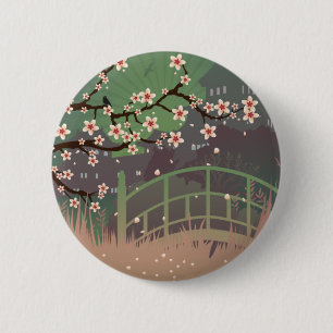Badge Rond 5 Cm Coucher du soleil sur la fleur