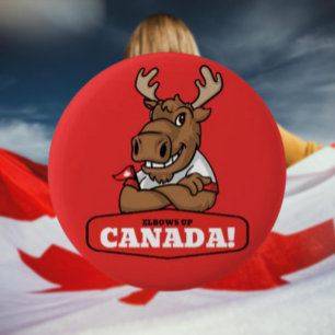 Badge Rond 5 Cm Coudes en l'air Canada! Bouton de drapeau tenu par
