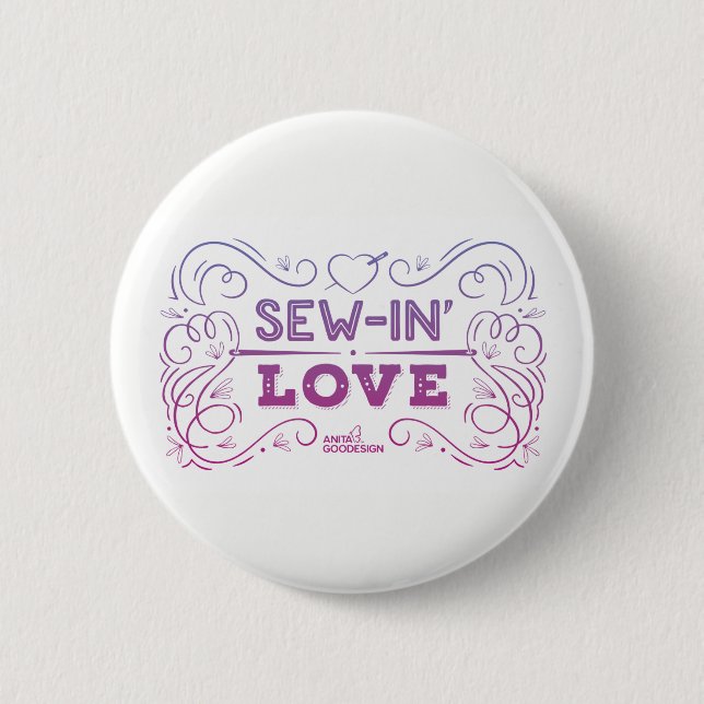 Badge Rond 5 Cm Coudre-Dans le bouton d'amour (Devant)