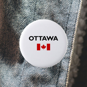 Badge Rond 5 Cm Couleur claire canadienne de drapeau d'Ottawa
