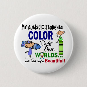 Badge Rond 5 Cm COULEUR d'autisme LEURS PROPRES étudiants des