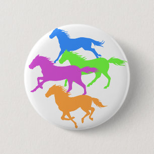 Badge Rond 5 Cm Couleur de course des chevaux - Choisir la couleur