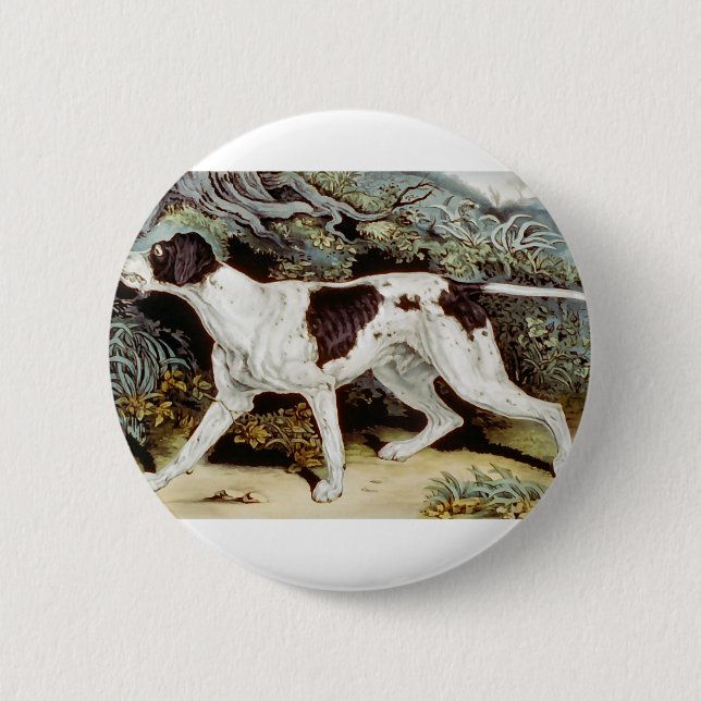 Badge Rond 5 Cm Couleur d'eau de chien d'indicateur (Devant)
