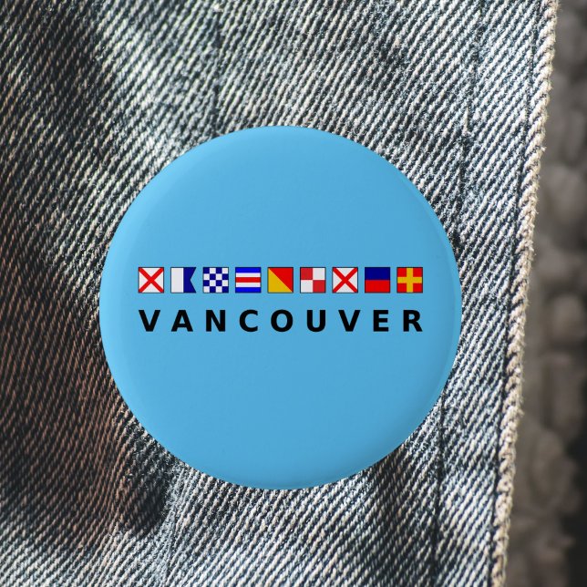Badge Rond 5 Cm Couleur des drapeaux nautiques de Vancouver Canada (Créateur téléchargé)