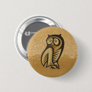 Badge Rond 5 Cm Couleur du symbole de hibou