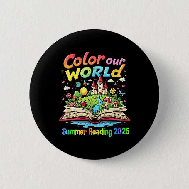 Badge Rond 5 Cm Couleur Notre Monde Été 2025 Programme de Lecture  (Devant)