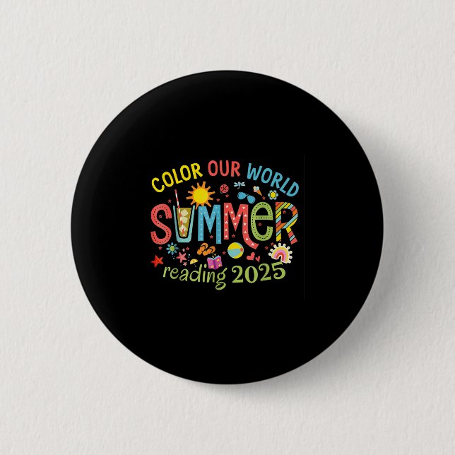 Badge Rond 5 Cm Couleur Notre Monde Été 2025 Programme de Lecture  (Devant)