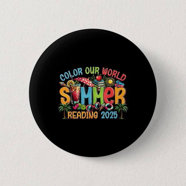 Badge Rond 5 Cm Couleur Notre Monde Été 2025 Programme de Lecture  (Devant)