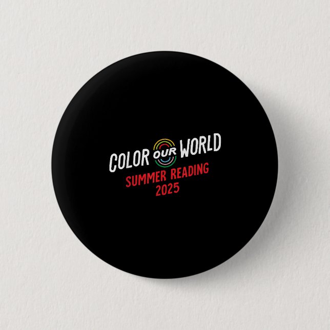 Badge Rond 5 Cm Couleur Notre Programme Mondial de Lecture Été 202 (Devant)