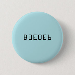 Badge Rond 5 Cm Couleur solide de bleu de poudre avec le nombre B0