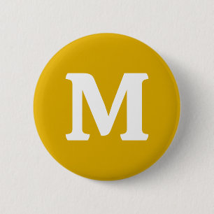 Badge Rond 5 Cm Couleur solide jaune moutarde