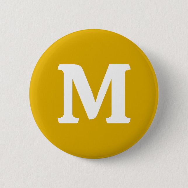 Badge Rond 5 Cm Couleur solide jaune moutarde (Devant)