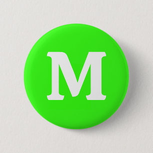 Badge Rond 5 Cm Couleur solide verte néon