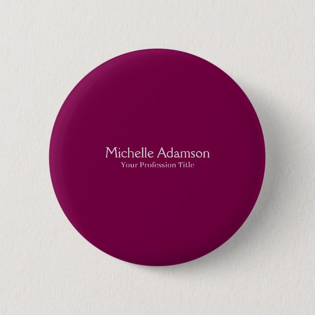 Badge Rond 5 Cm Couleur Vin Professionnel Plat Moderne (Devant)