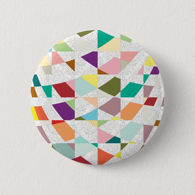 Badge Rond 5 Cm Couleurs Abstraites Damask (Devant)