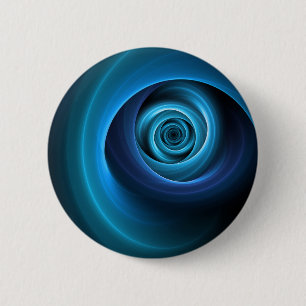 Badge Rond 5 Cm Couleurs bleu spirale 3D Art Abstrait fractal mode