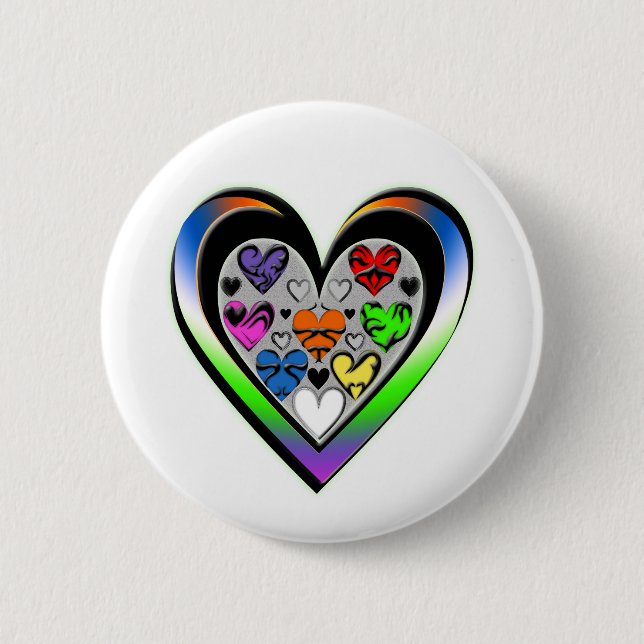 Badge Rond 5 Cm Couleurs d'amour (Devant)